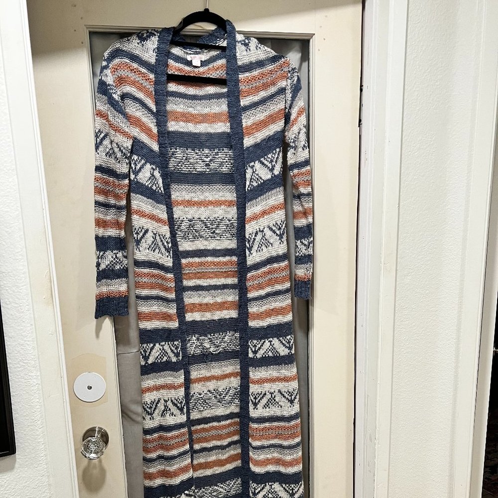 Xhilaration Sweater/Crochet Cardigan, size M